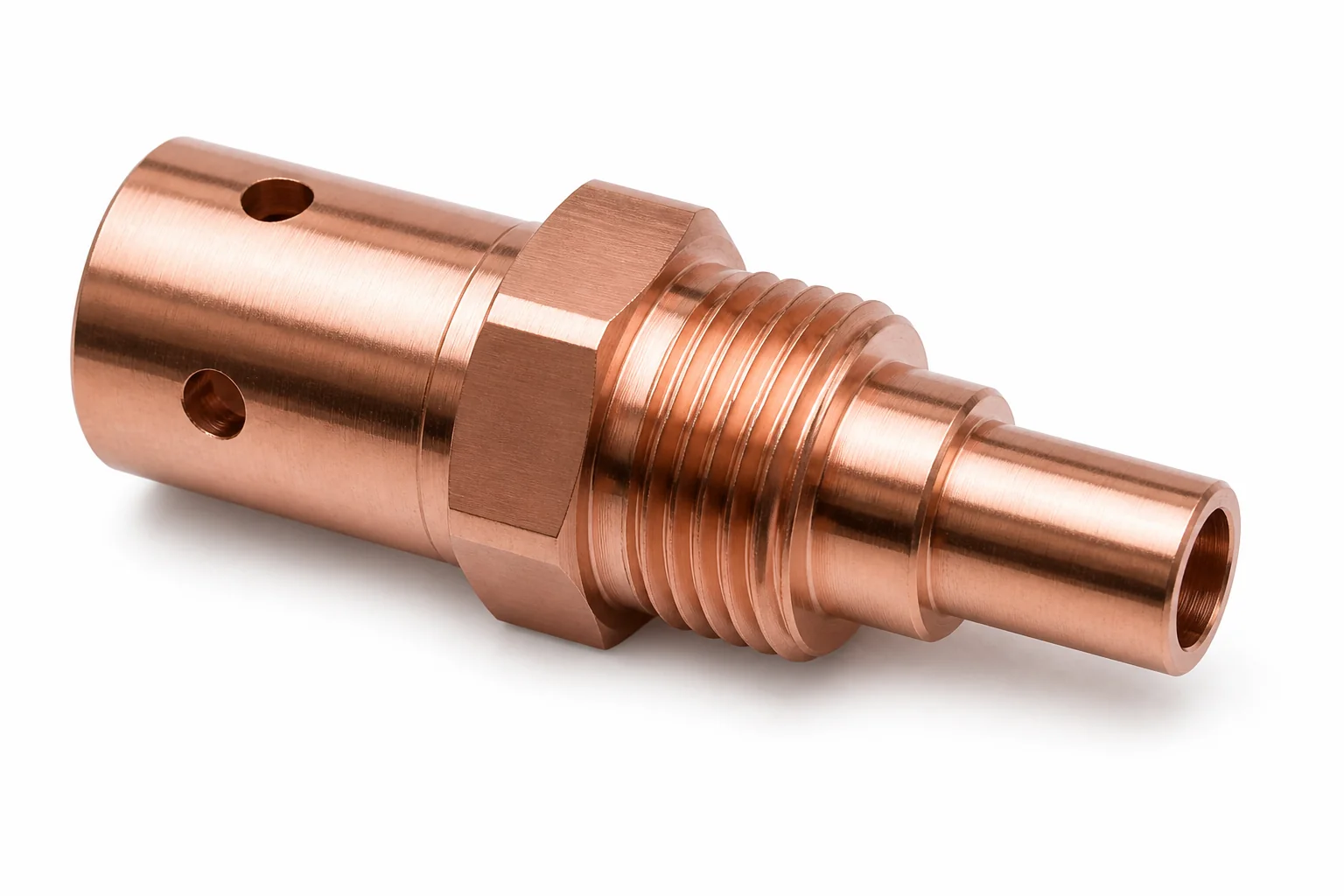Precision-machined copper electrical connector
