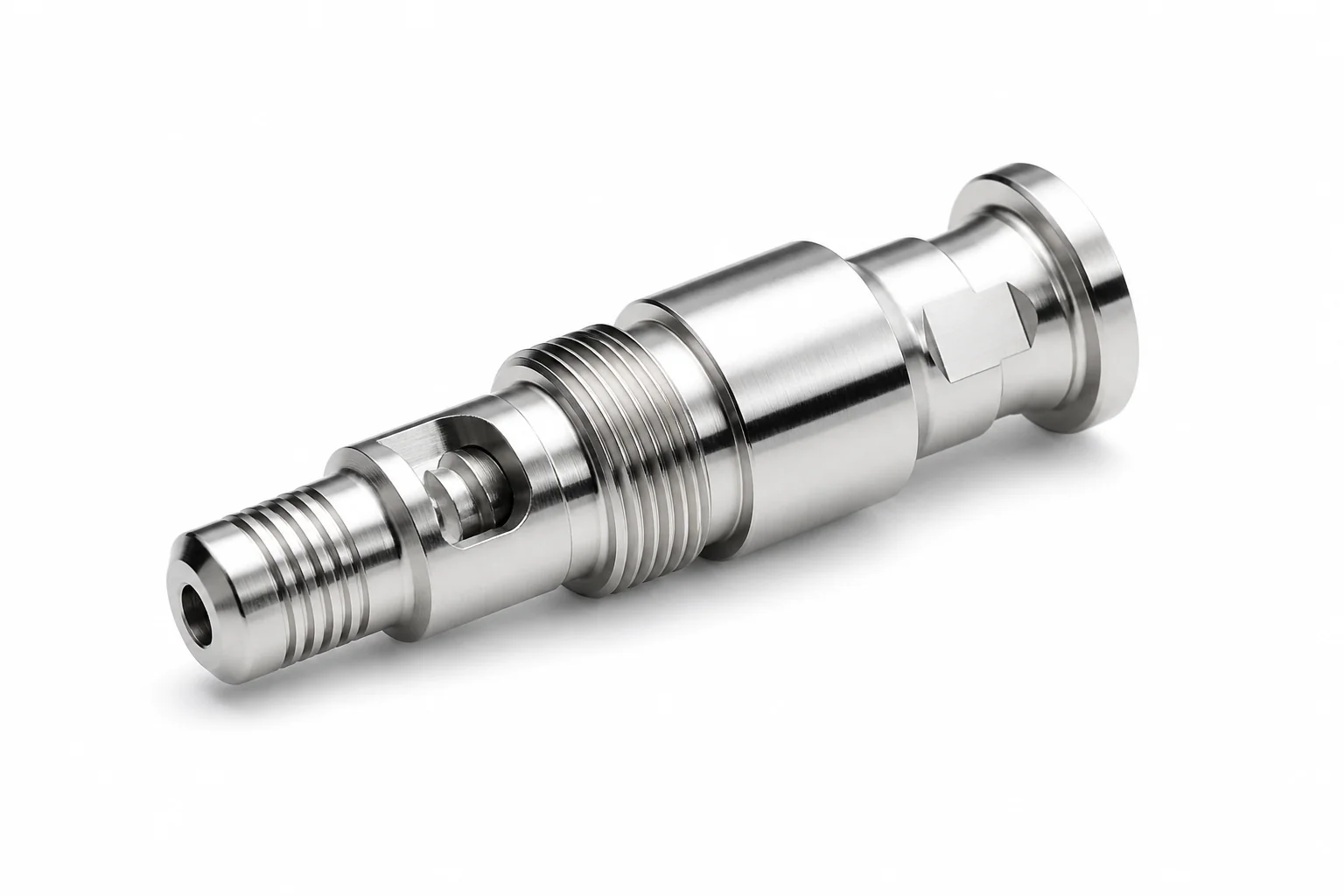 Swiss-turned stainless medical device component